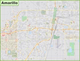 Large detailed map of Amarillo