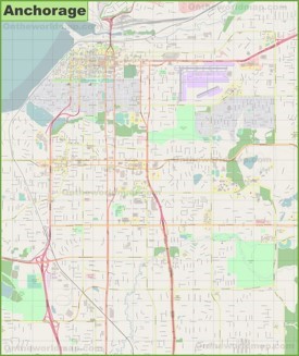 Large detailed map of Anchorage