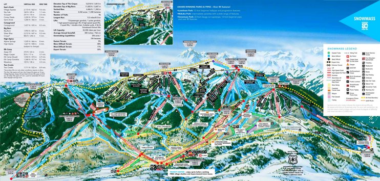 Aspen Snowmass ski trail map