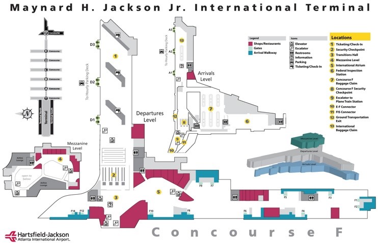 Atlanta airport international terminal F map