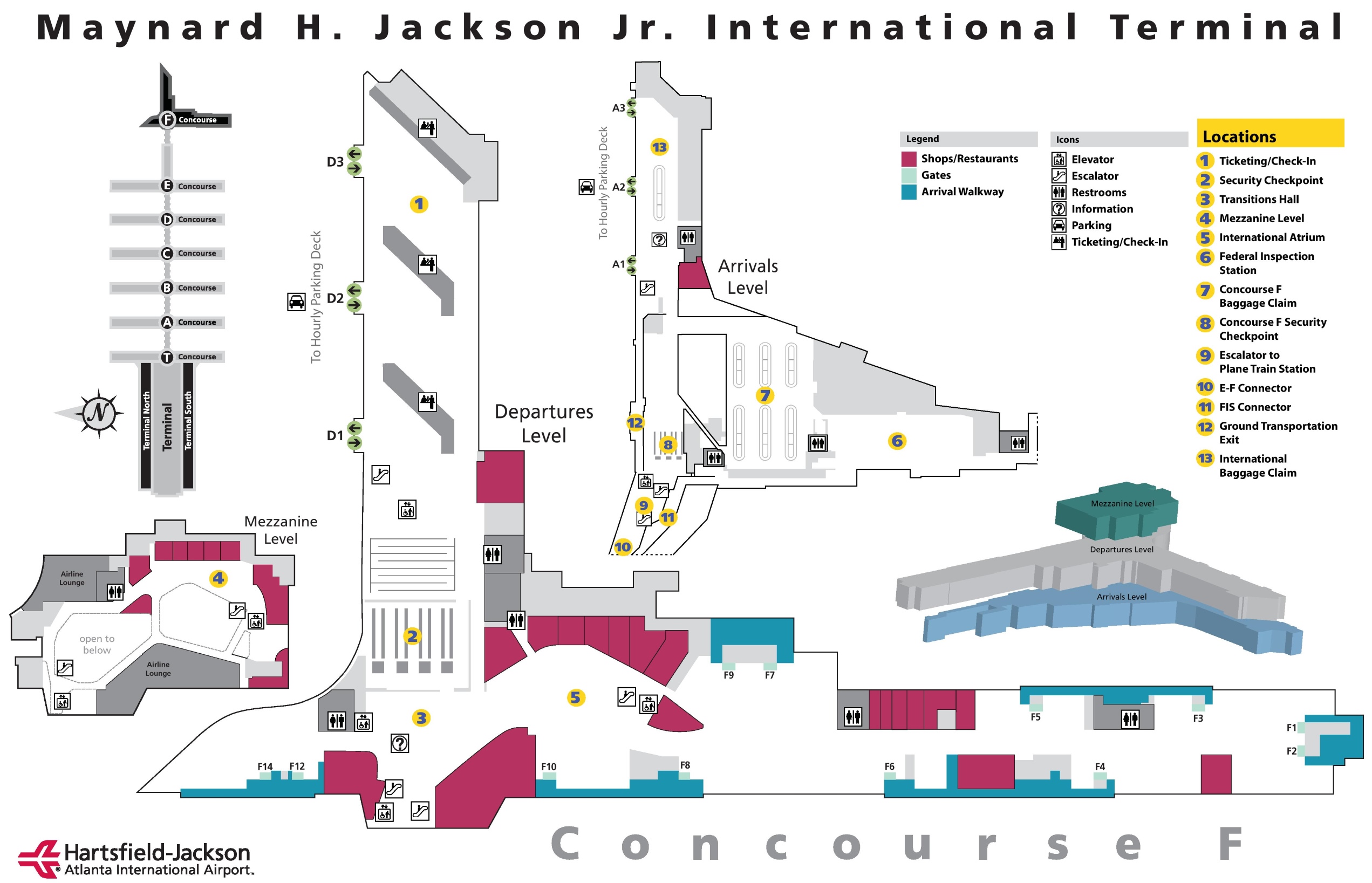 Atlanta Airport Concourse F Map 