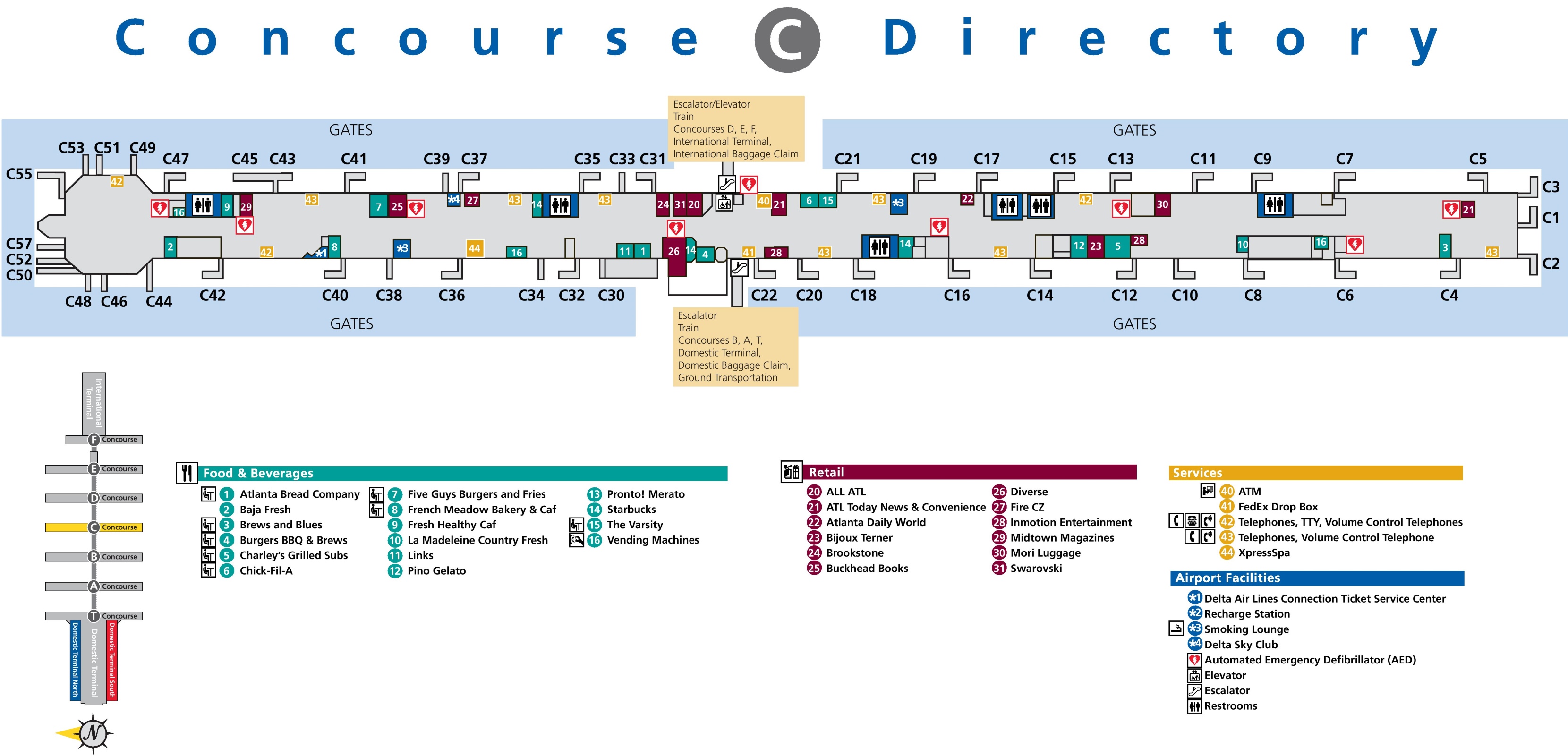 Atlanta Airport B Gates Map 