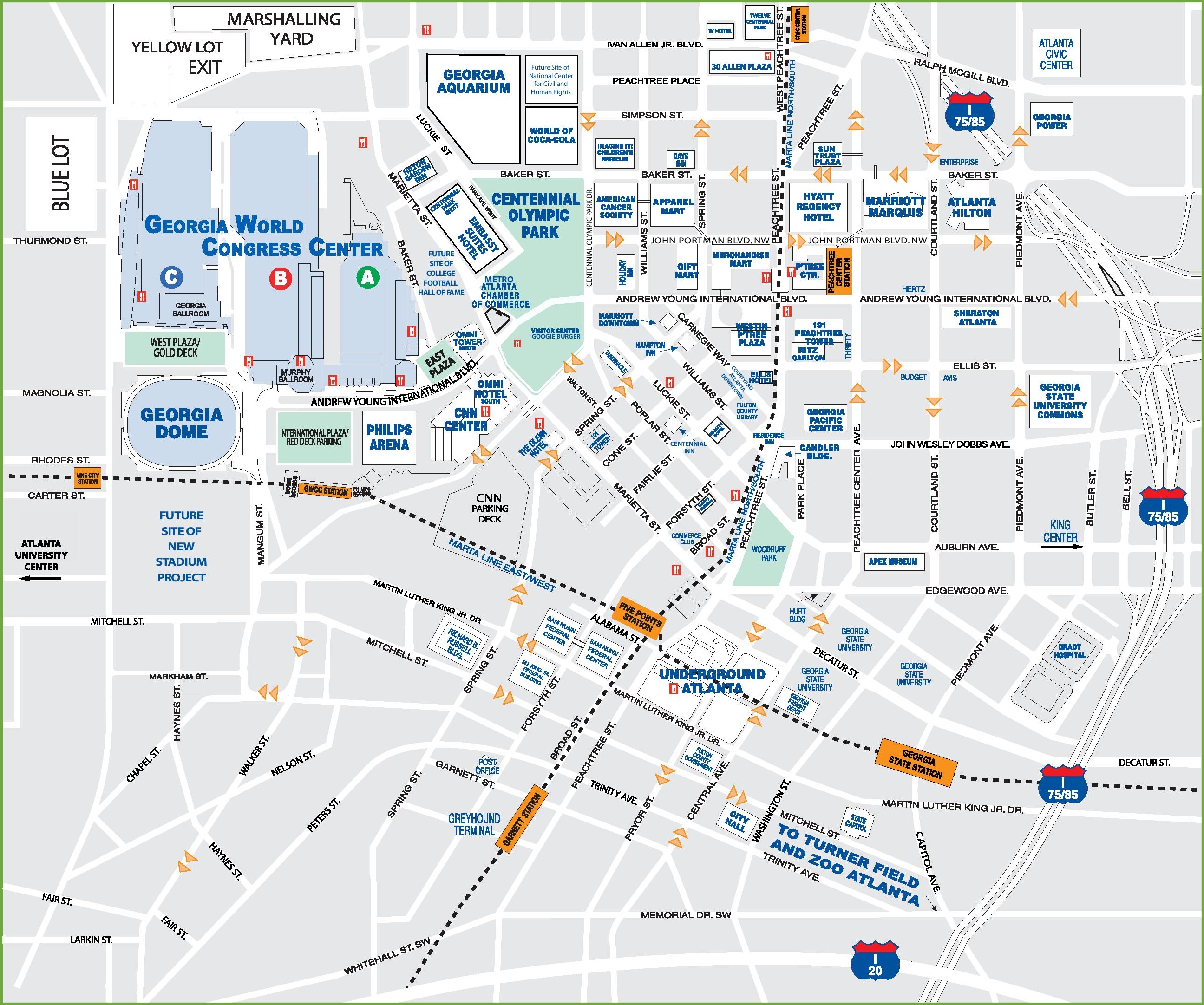 29 Maps Of Downtown Atlanta Maps Database Source
