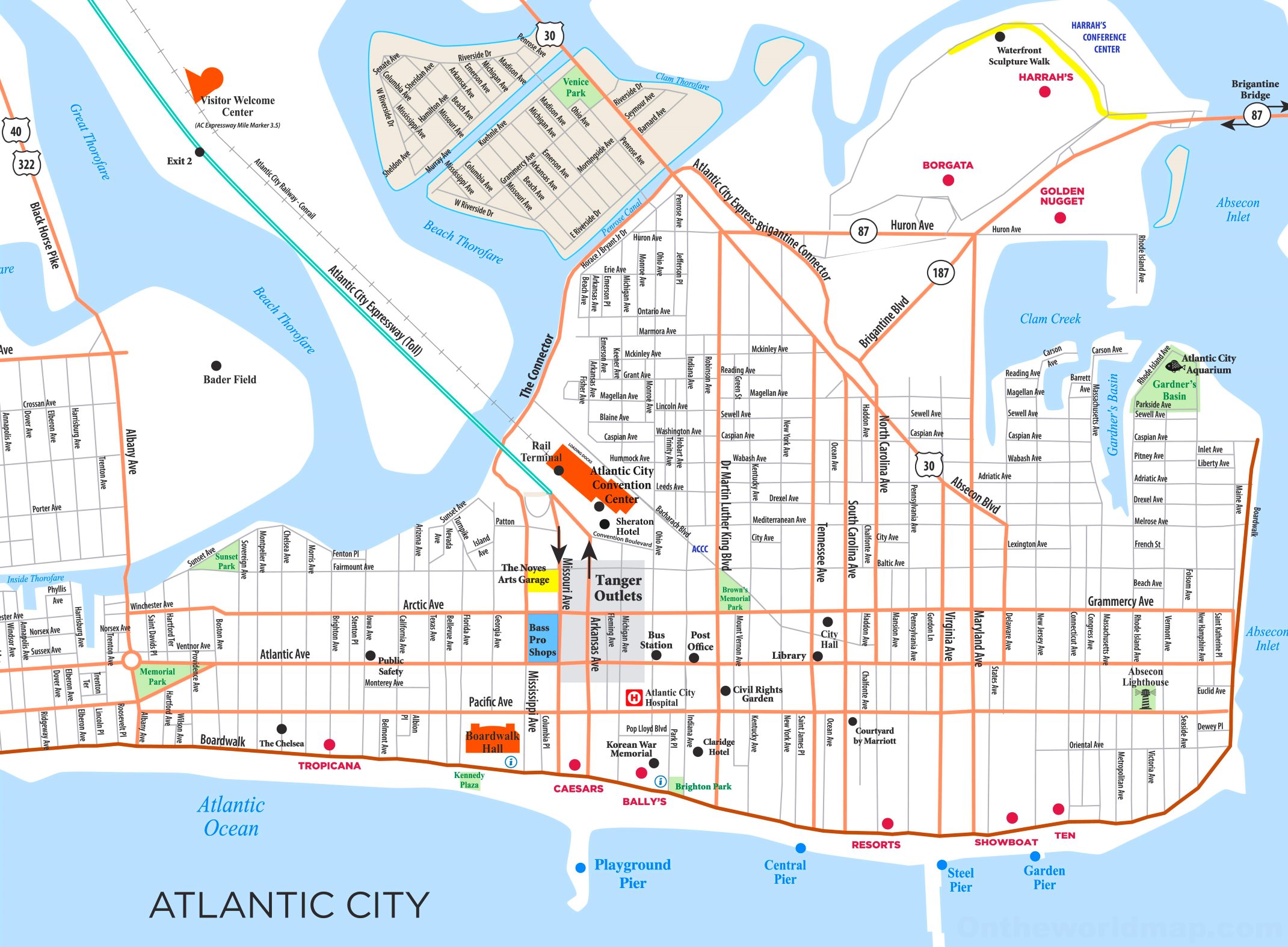 Atlantic City Tourist Map 7507