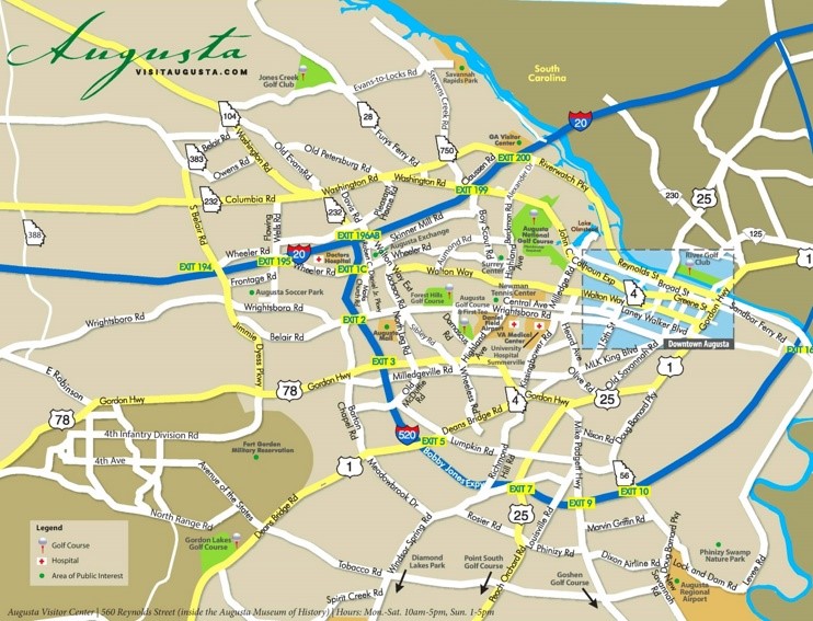 Augusta (Georgia) area road map