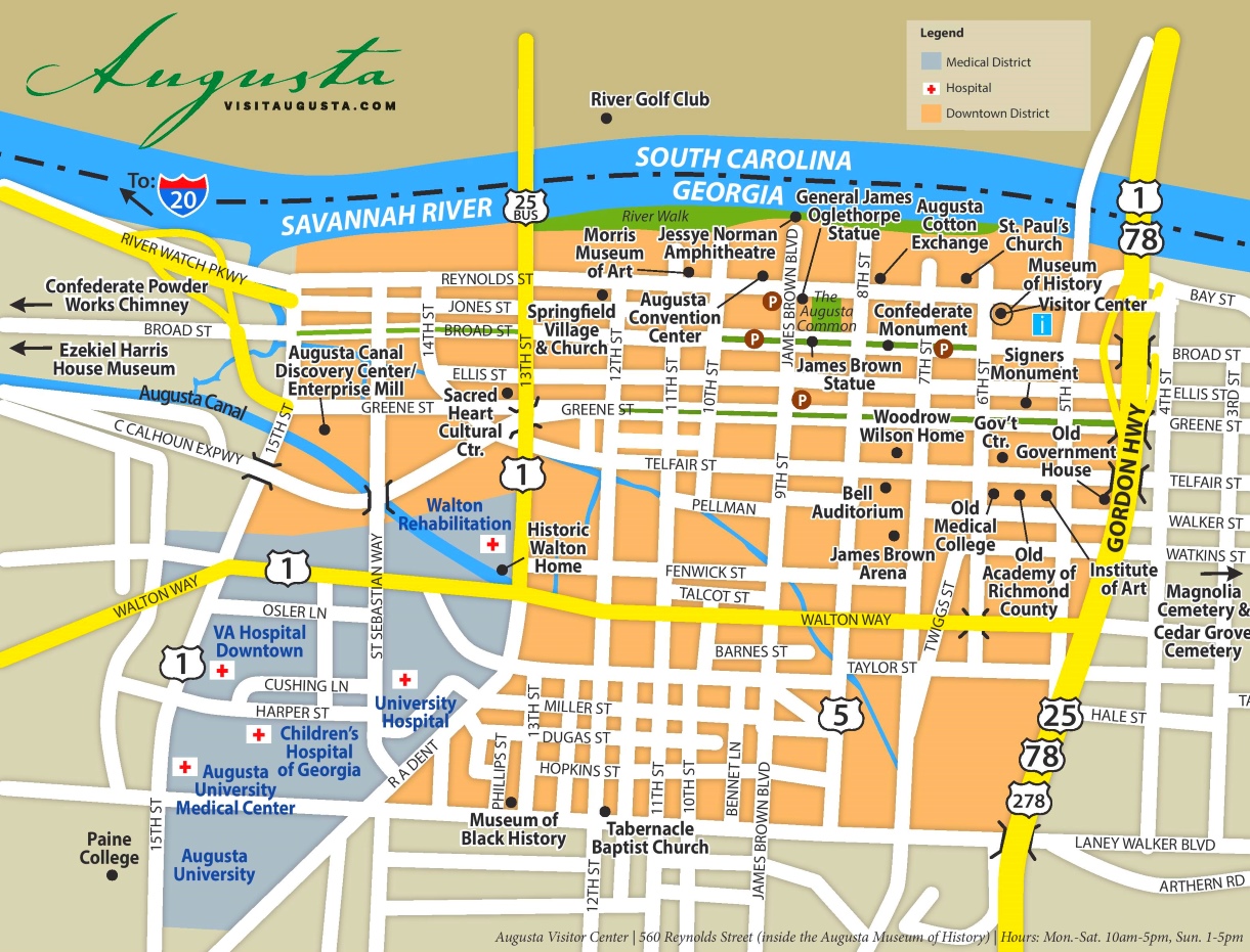 Augusta Georgia Road Map