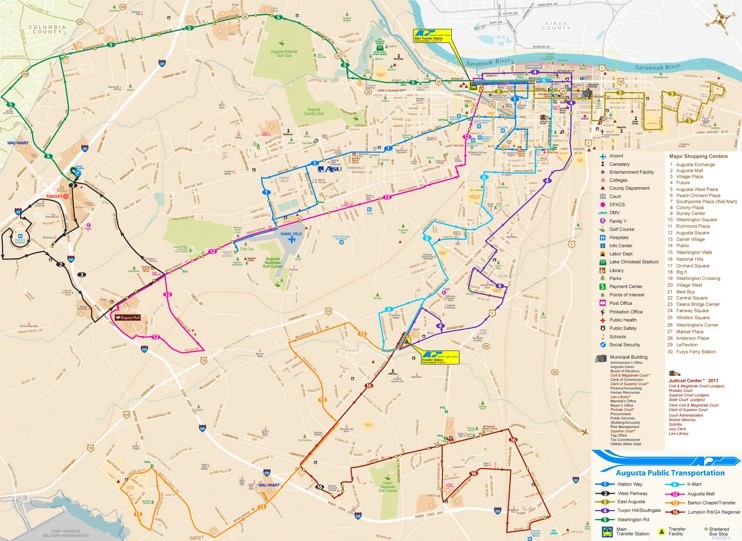Augusta (Georgia) transport map