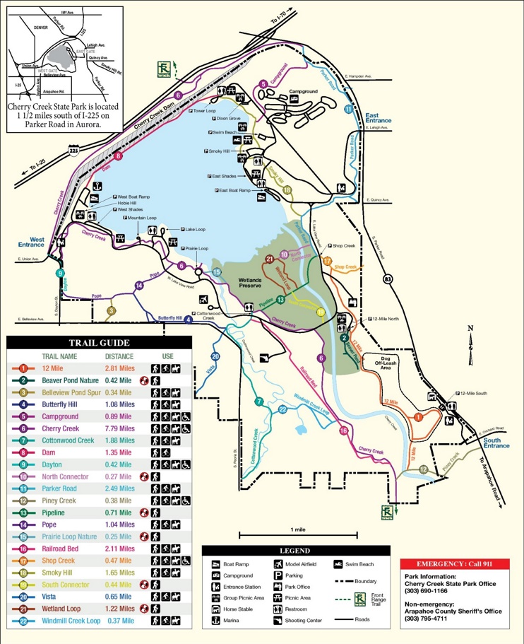 Cherry Creek State Park map