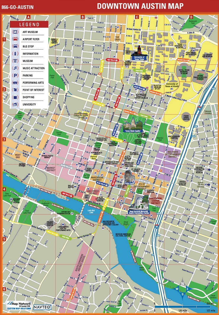 Austin tourist attractions map