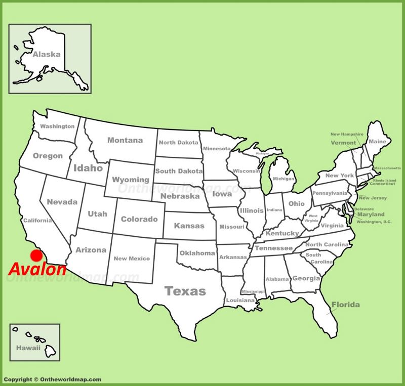 Avalon Map (Santa Catalina) location on the U.S. Map