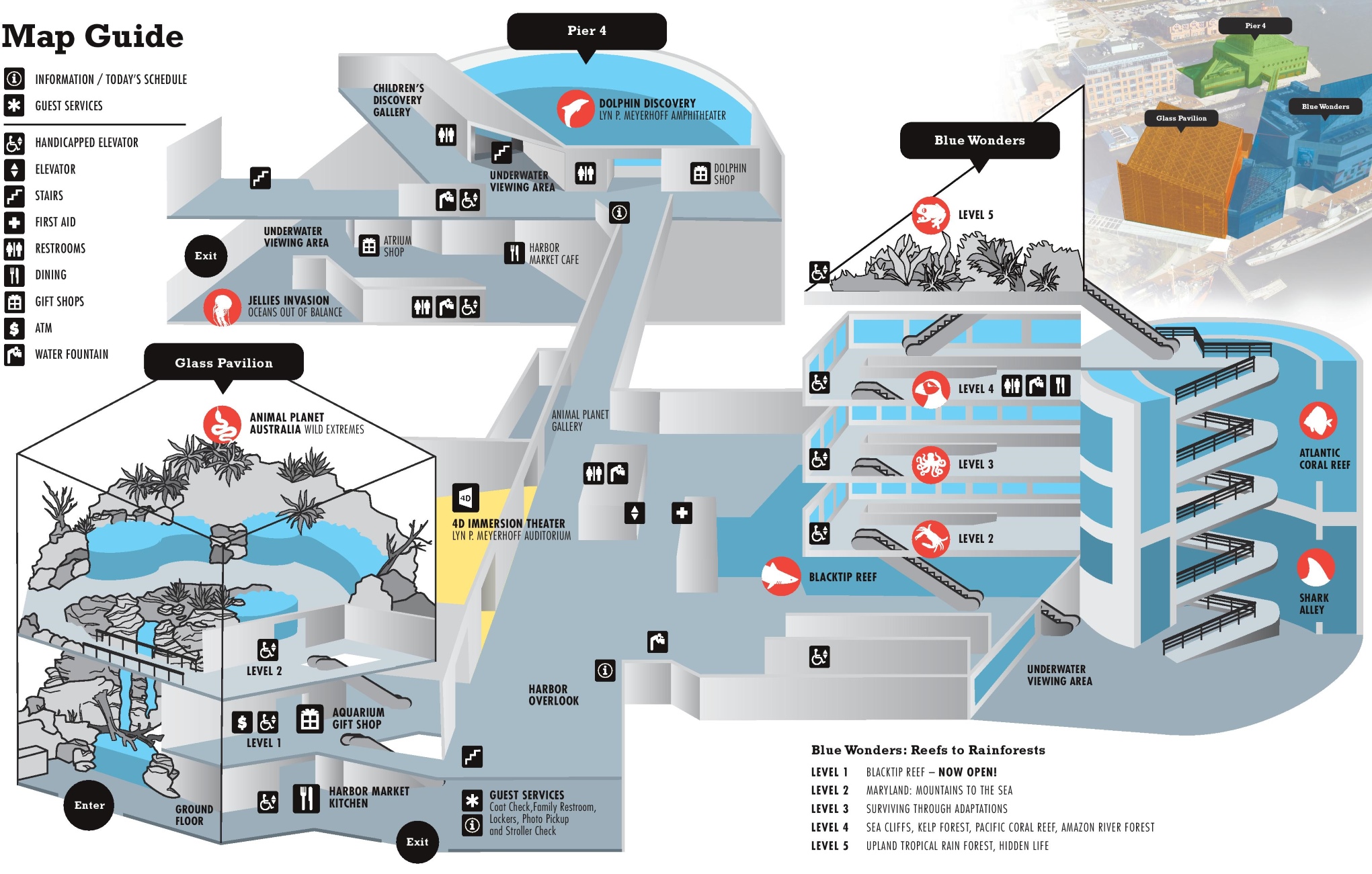 Baltimore National Aquarium map