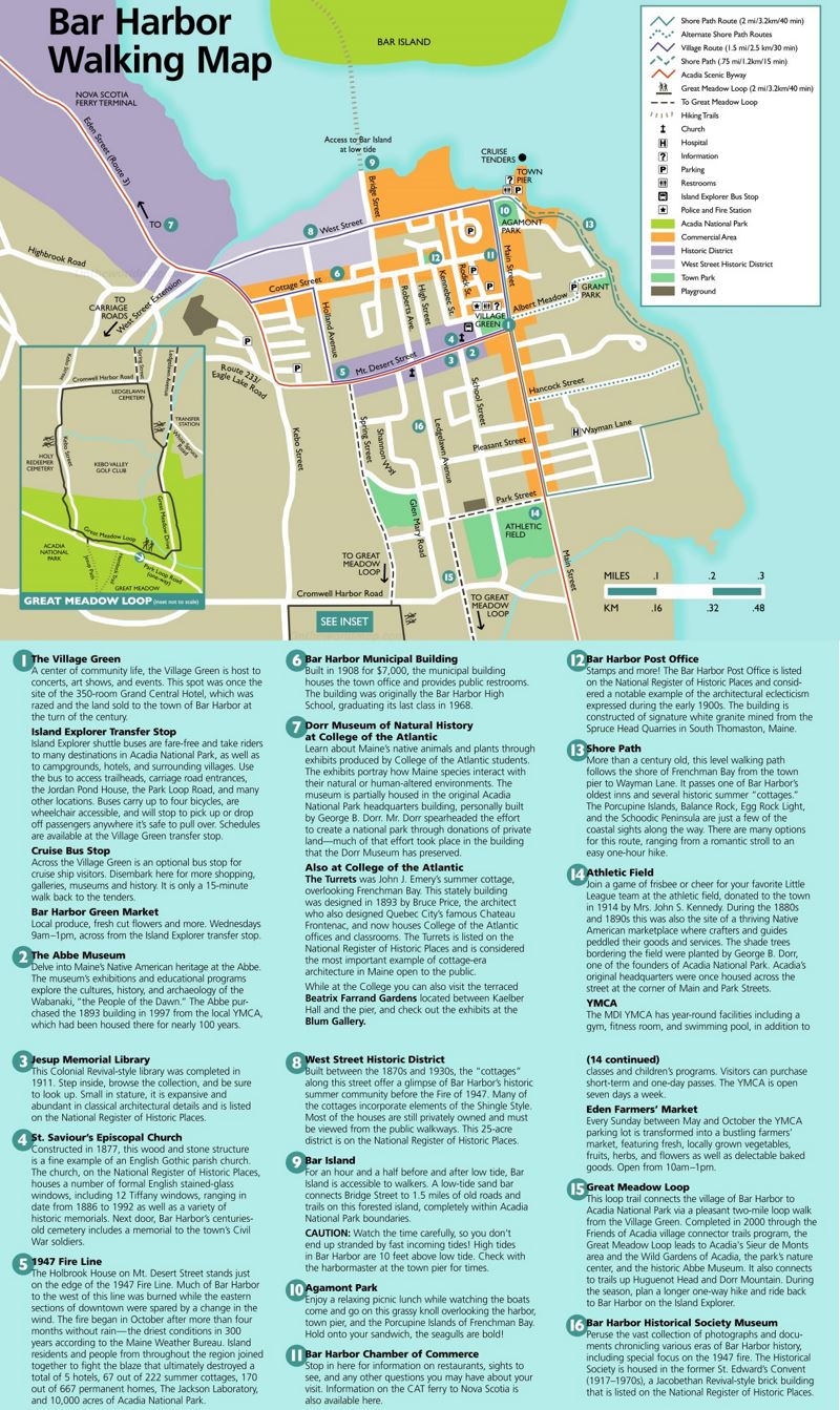 Bar Harbor Walking Map