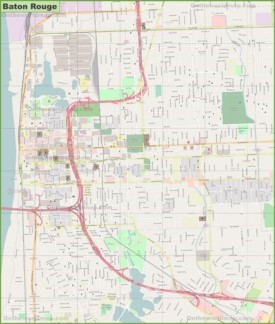 Large detailed map of Baton Rouge