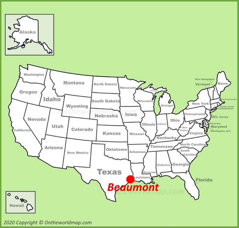 Beaumont location on the U.S. Map