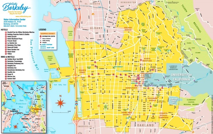 Berkeley hotels and sightseeings map