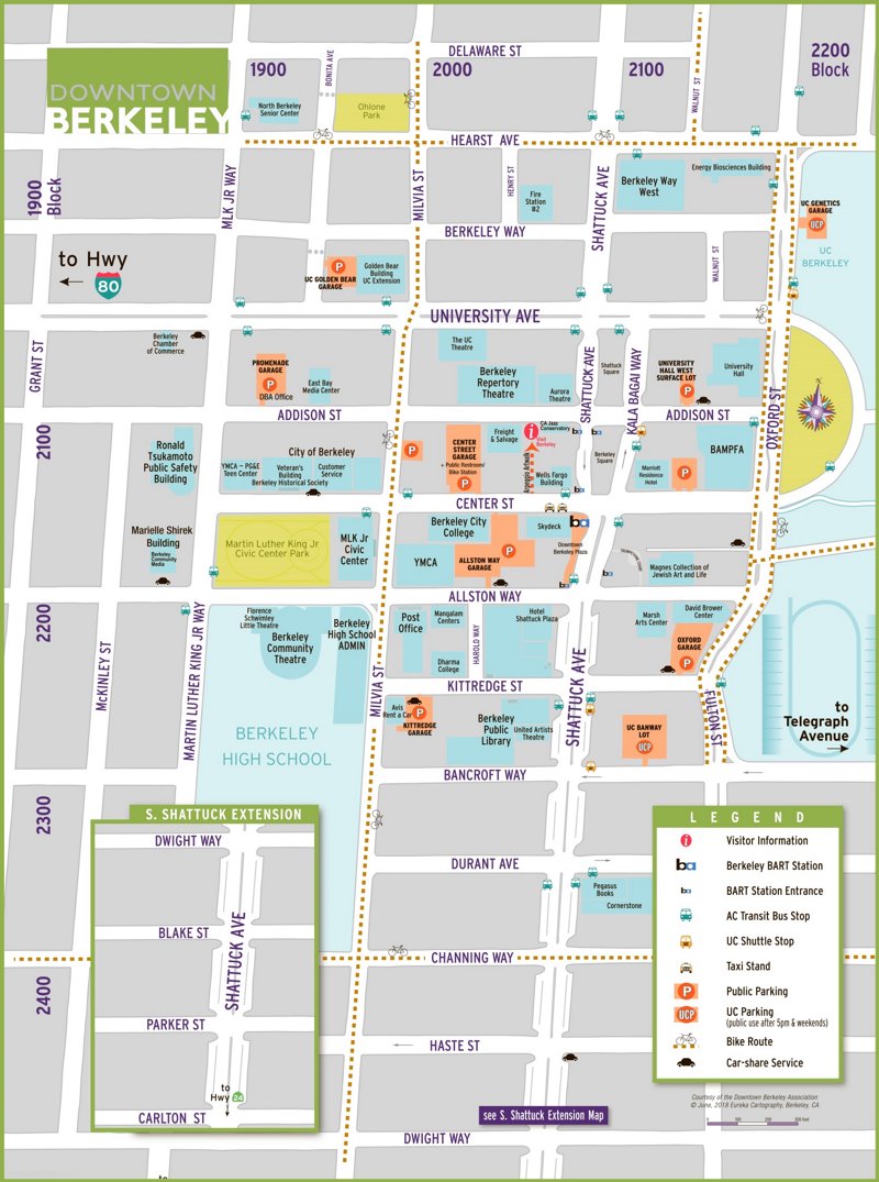 Downtown Berkeley Tourist Map
