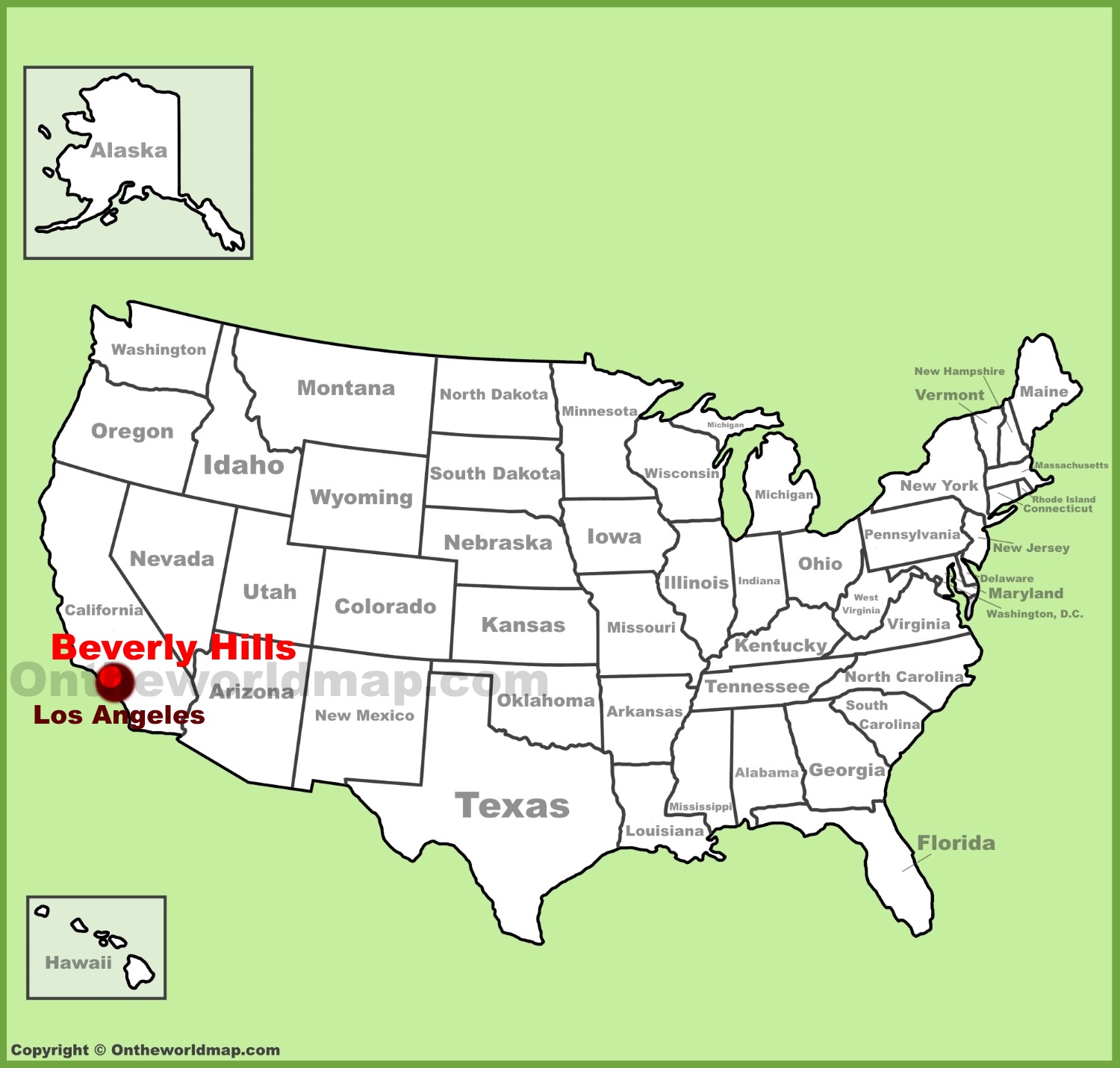 Beverly Hills Location On The U S Map