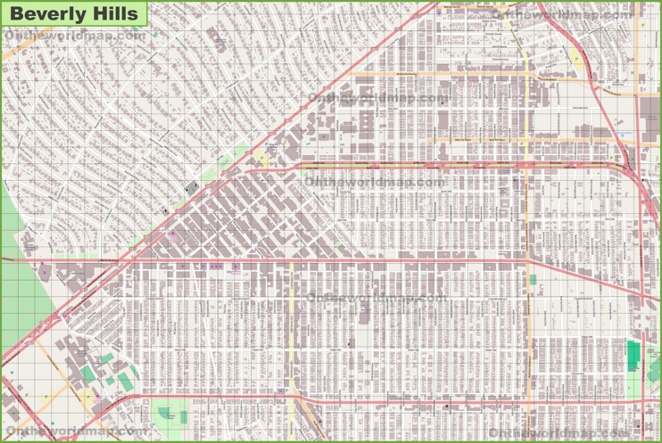 Large detailed map of Beverly Hills