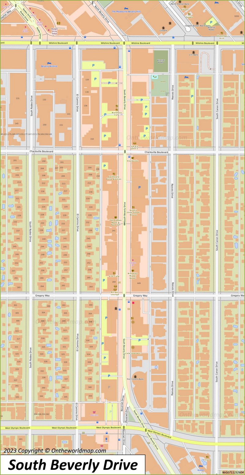 South Beverly Drive Map