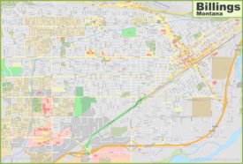 Large detailed map of Billings