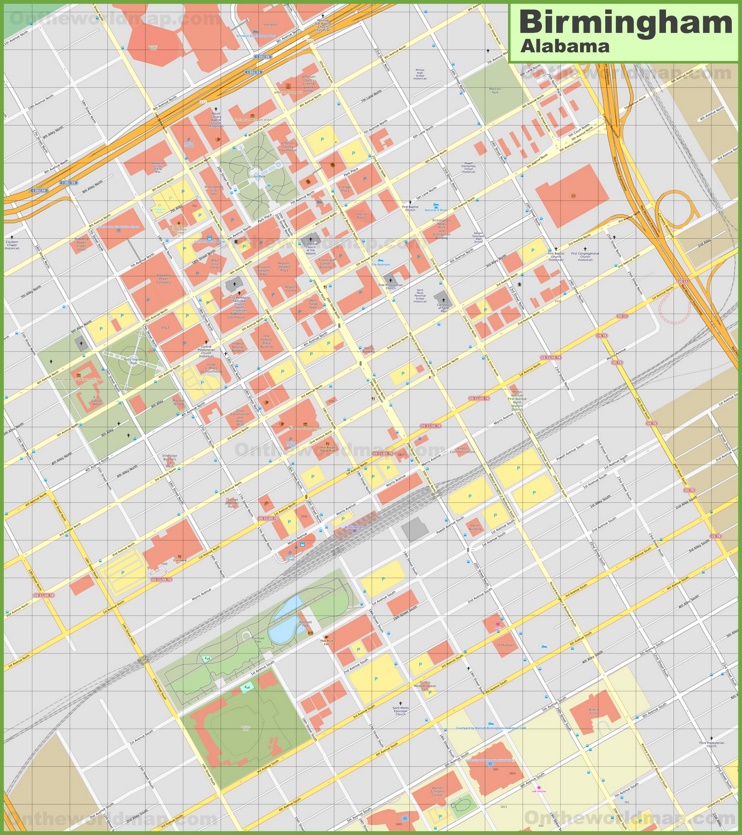 Birmingham downtown map