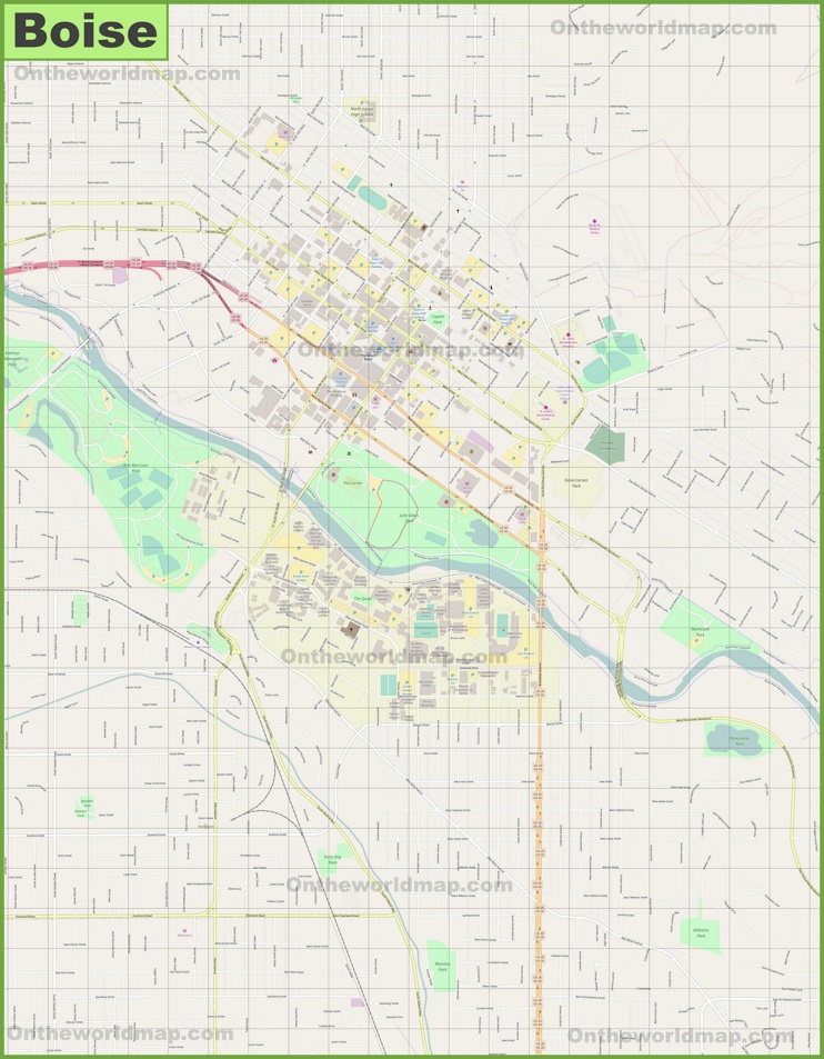 Large detailed map of Boise