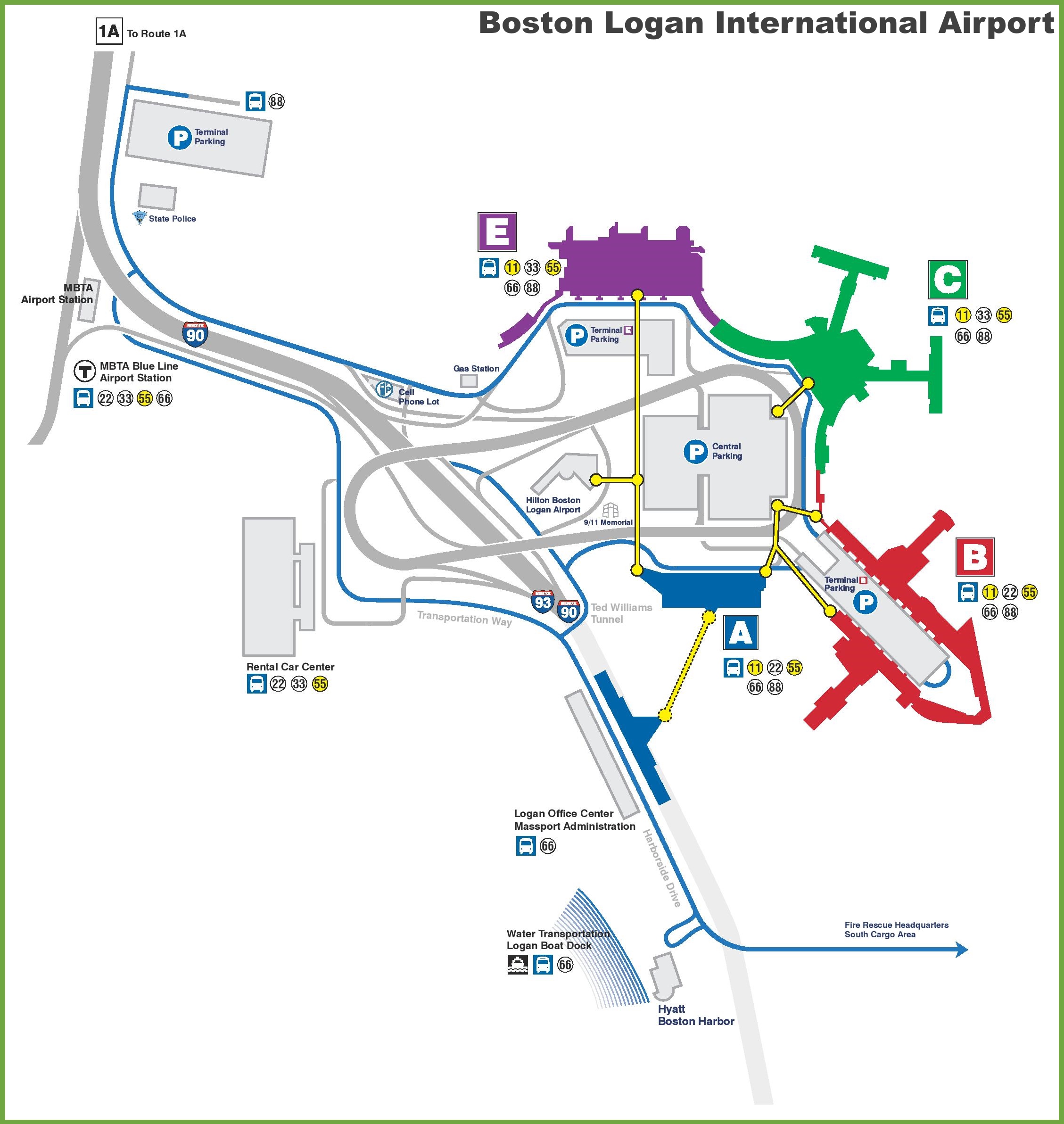 Logan International Airport Map Terminal Map