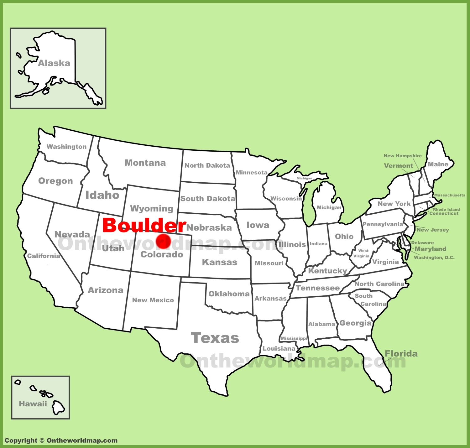 Boulder Location On The Us Map 