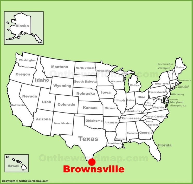 Brownsville location on the U.S. Map