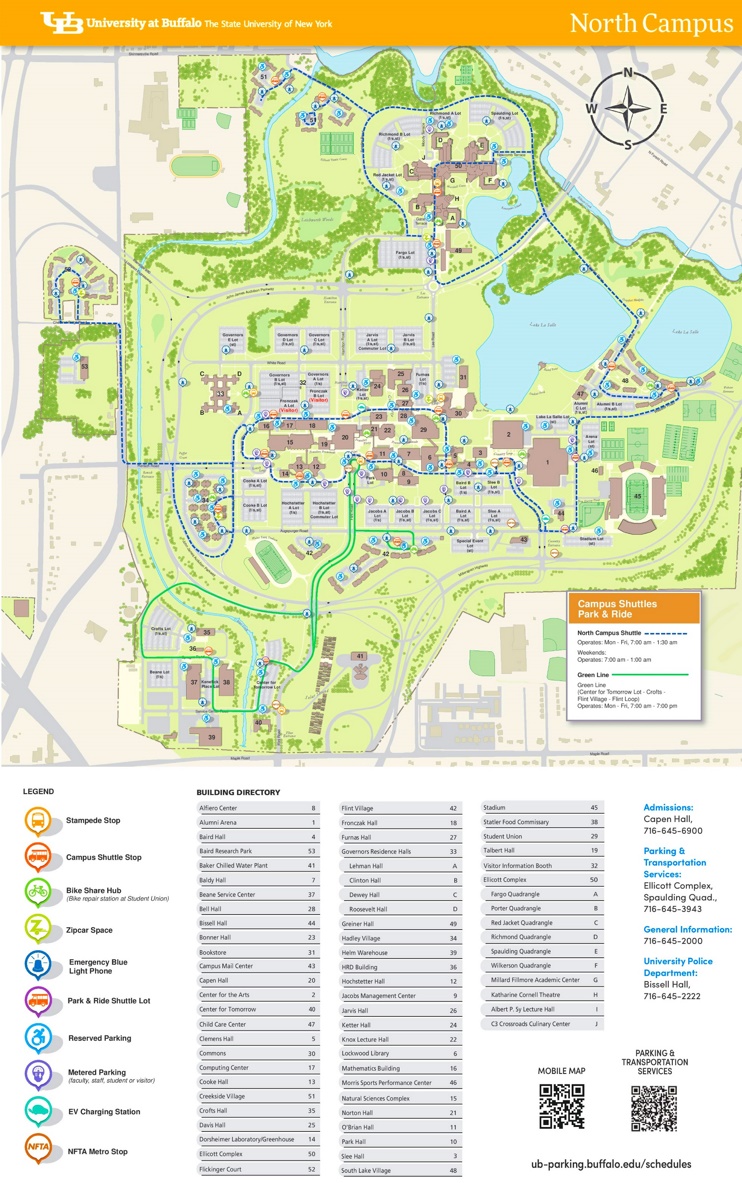 University at Buffalo North Campus map