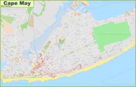Large detailed map of Cape May