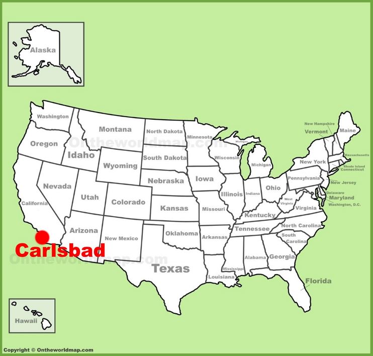 Carlsbad location on the U.S. Map