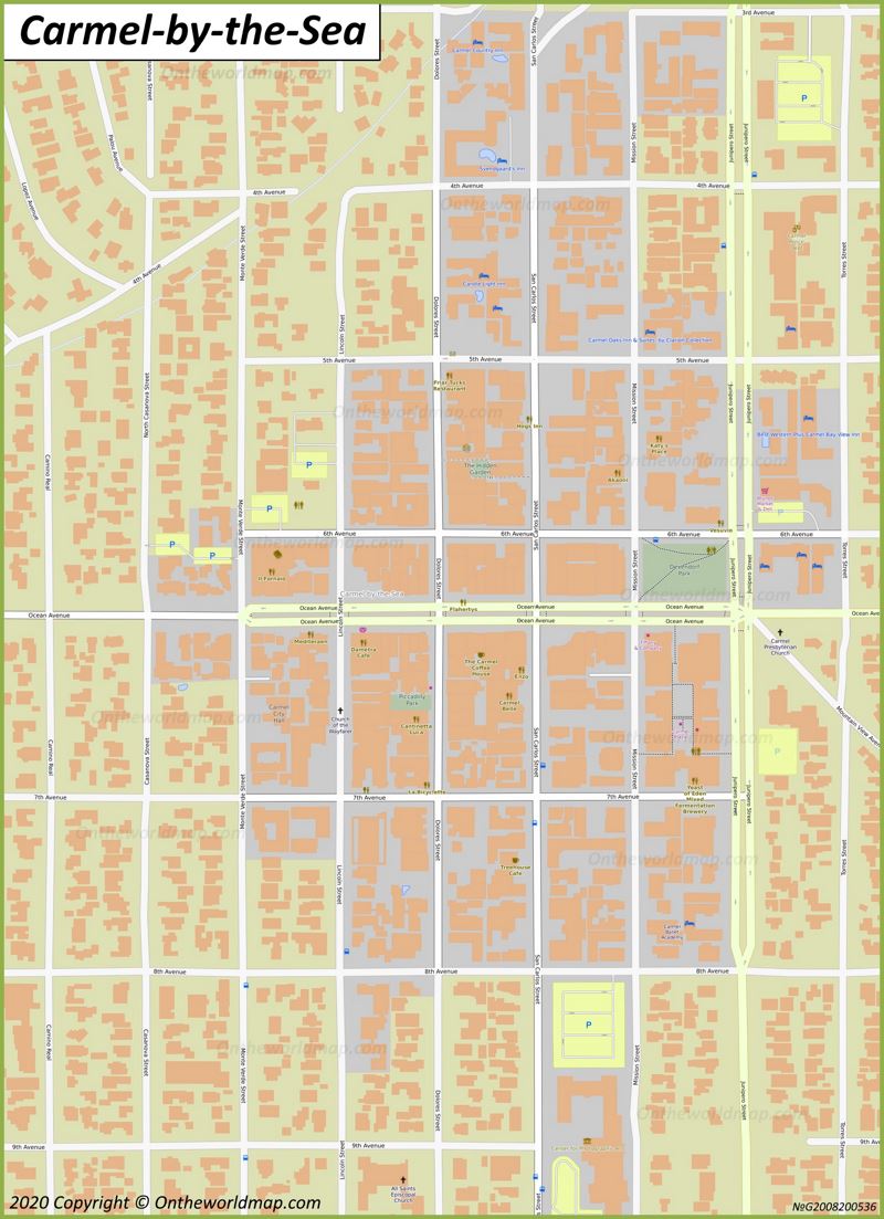 Downtown Carmel-by-the-Sea Map