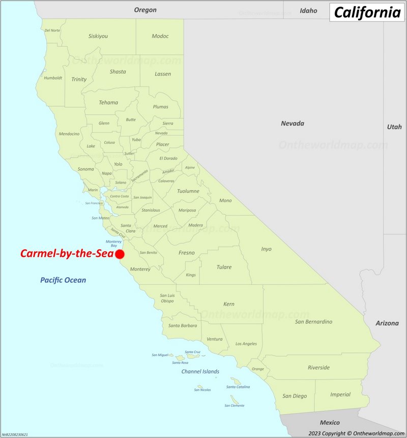 Carmel-by-the-Sea Location On The California Map