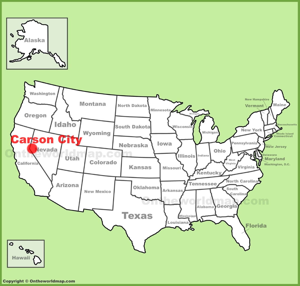 Carson City Location On The U S Map