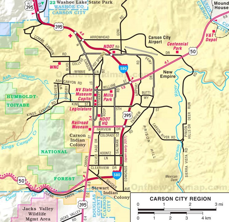 Carson City Region road map