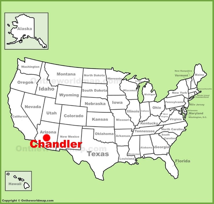 Chandler location on the U.S. Map