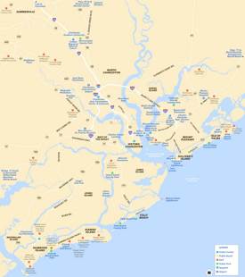 Charleston Area Golf Map