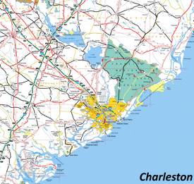Charleston Area Road Map
