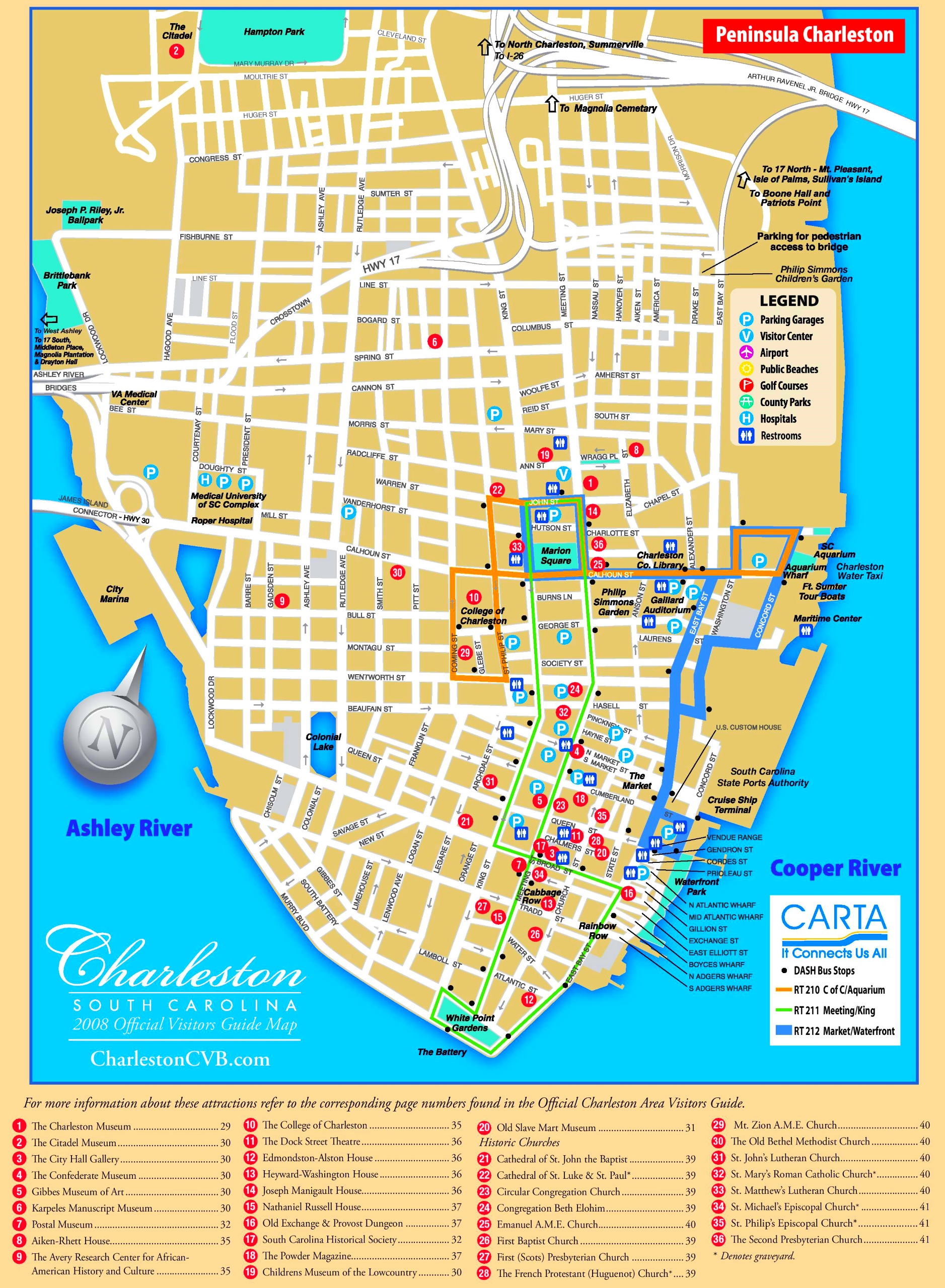 Charleston tourist map