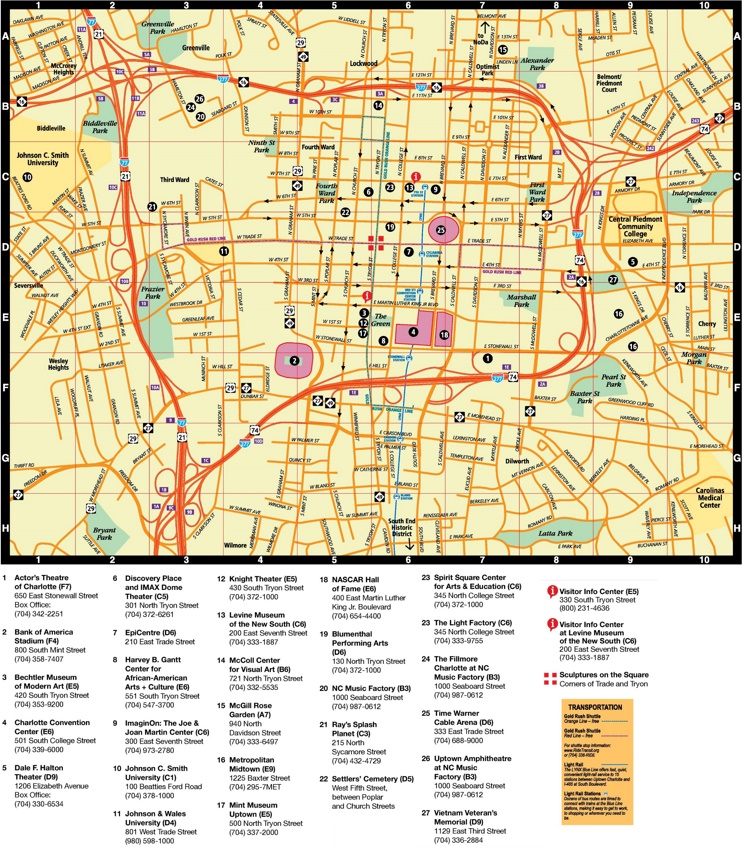Charlotte city center map