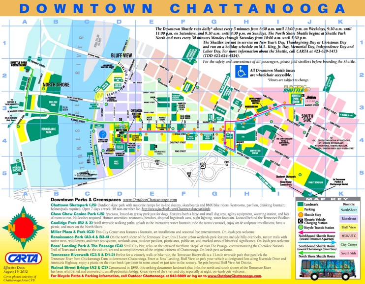 Chattanooga tourist map