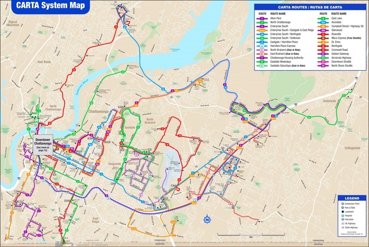 Chattanooga transport map
