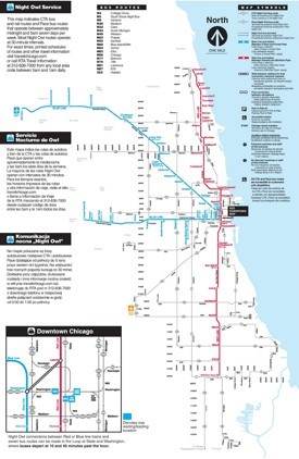 Chicago night transport map