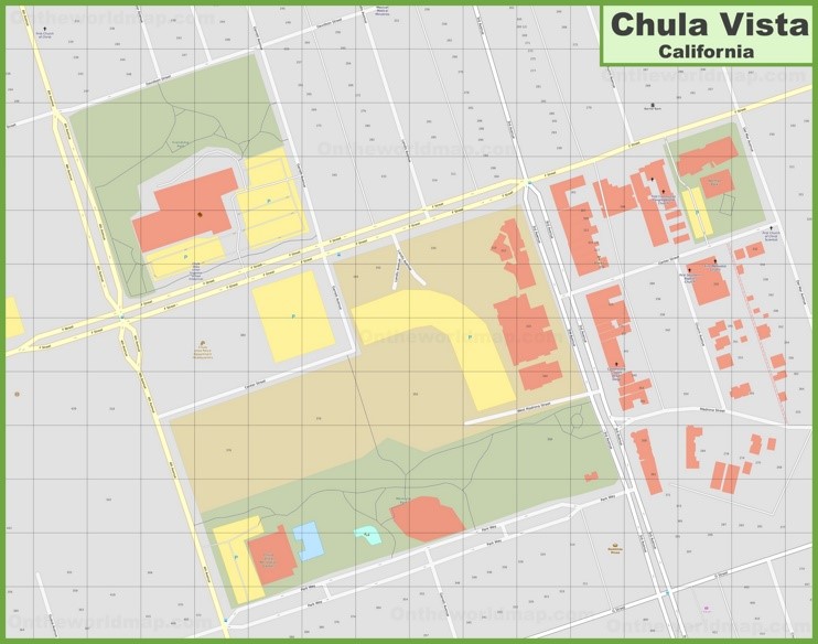 Detailed Map of Downtown Chula Vista