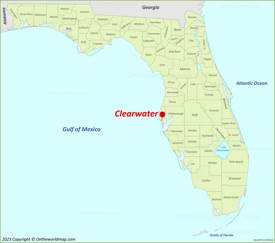 Clearwater Location On The Florida Map