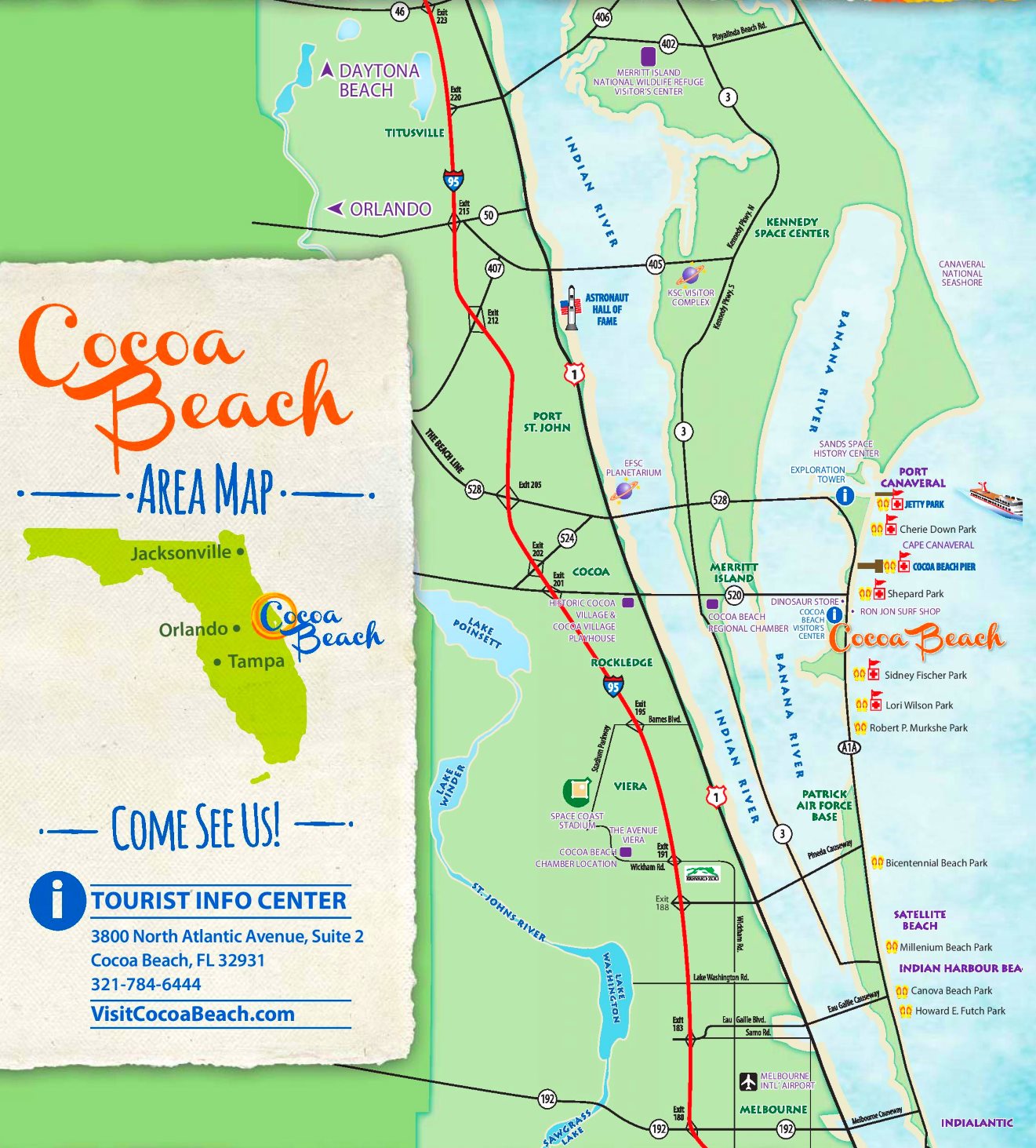 Cocoa Beach Tourist Map