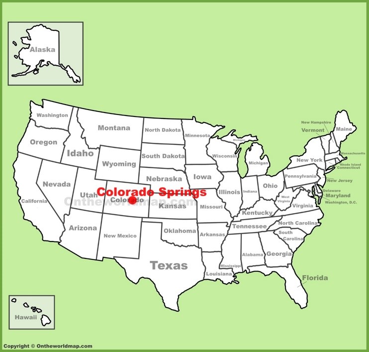 Colorado Springs location on the U.S. Map