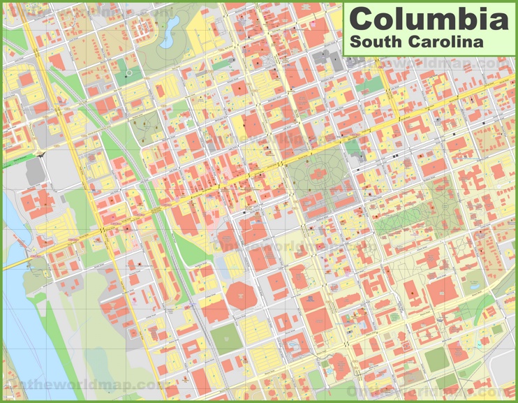 Columbia SC downtown map