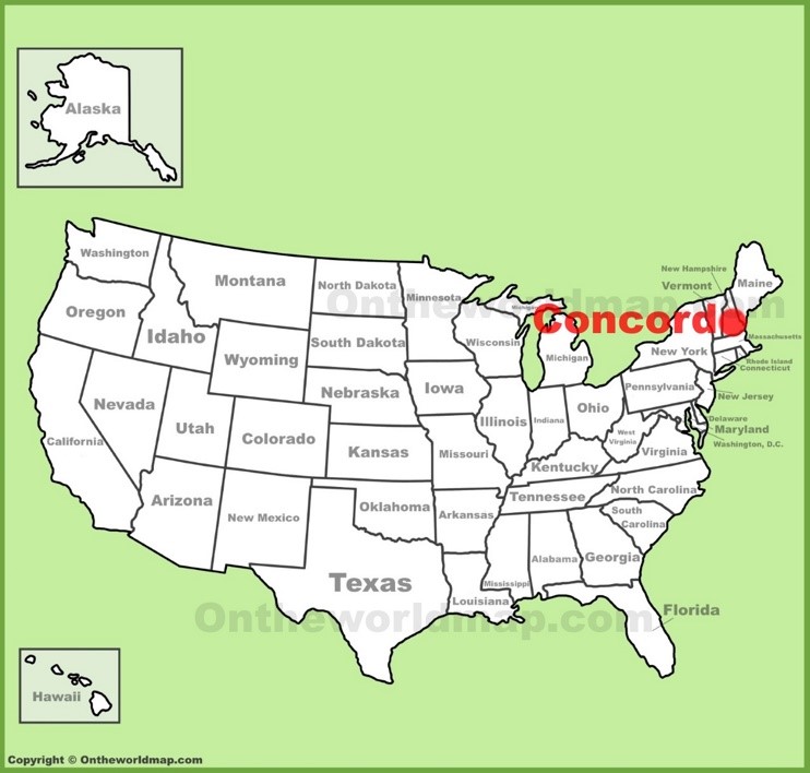 Concord location on the U.S. Map